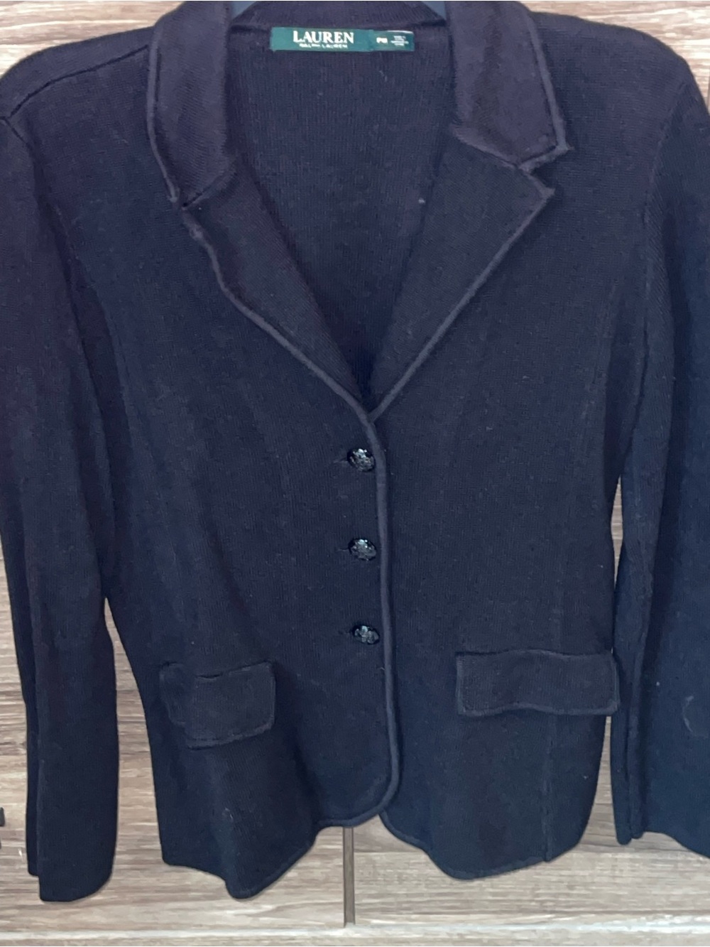 Ralph Lauren Black cottonFabric button down blazer